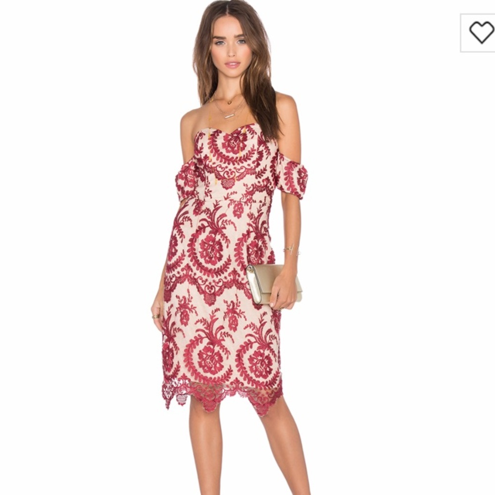 NBD x revolve beaux dress lace red